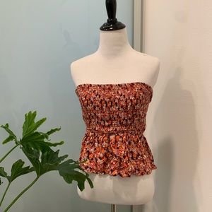 Tilly’s sky and sparrow floral strapless tank small